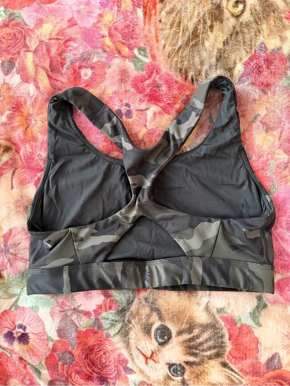 Athleta Green Gray Camouflage Leggings Sports Bra Matching Yoga Pilates Gym Set